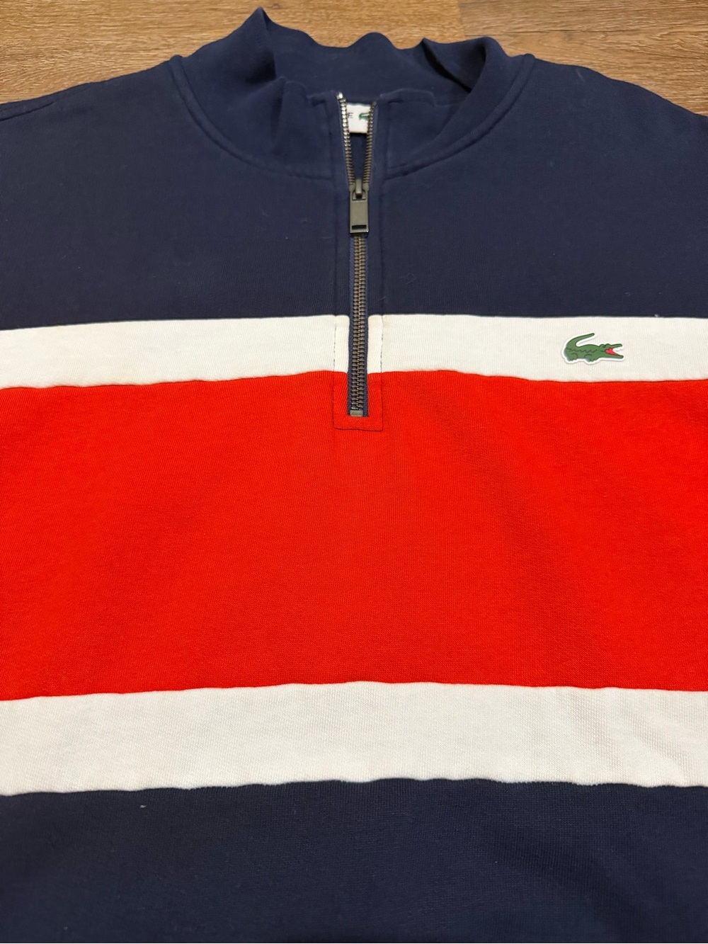 Lacoste Men’s Quarter-Zip Colorblock Pullover Sweatshirt - 2XL-3XL - Picture 5 of 8